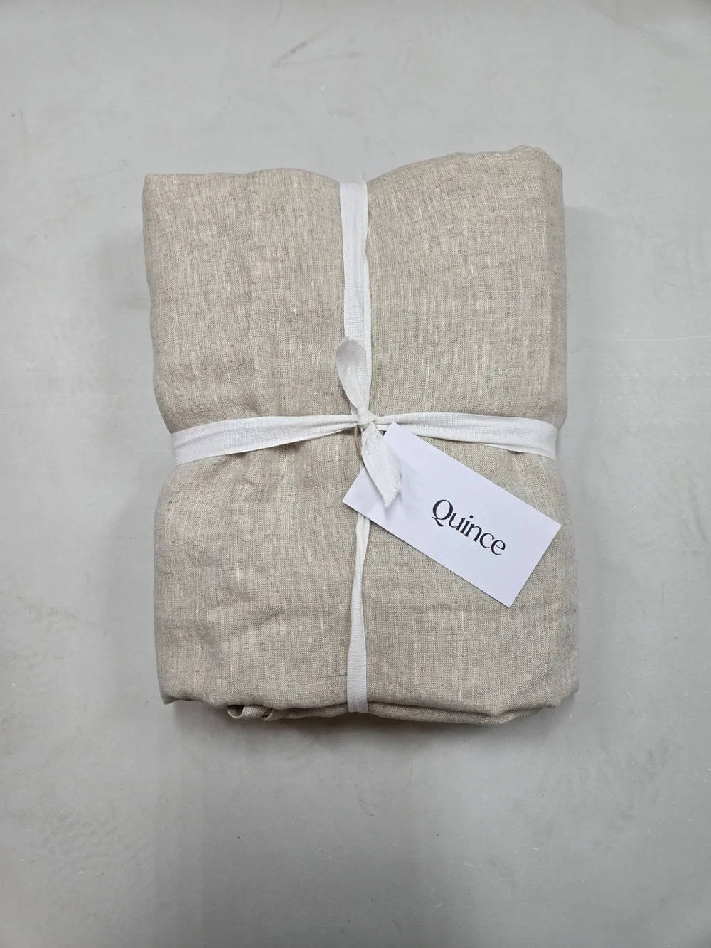 NWT QUINCE 70x108 European Linen Tablecloth Flax 9806